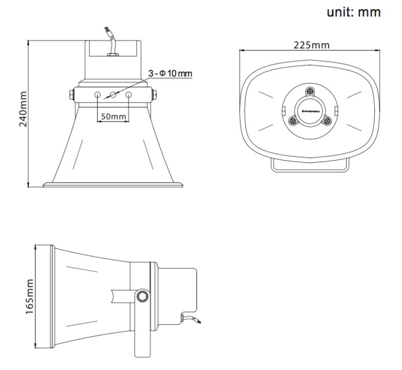 Kích thước loa còi HS-67Q